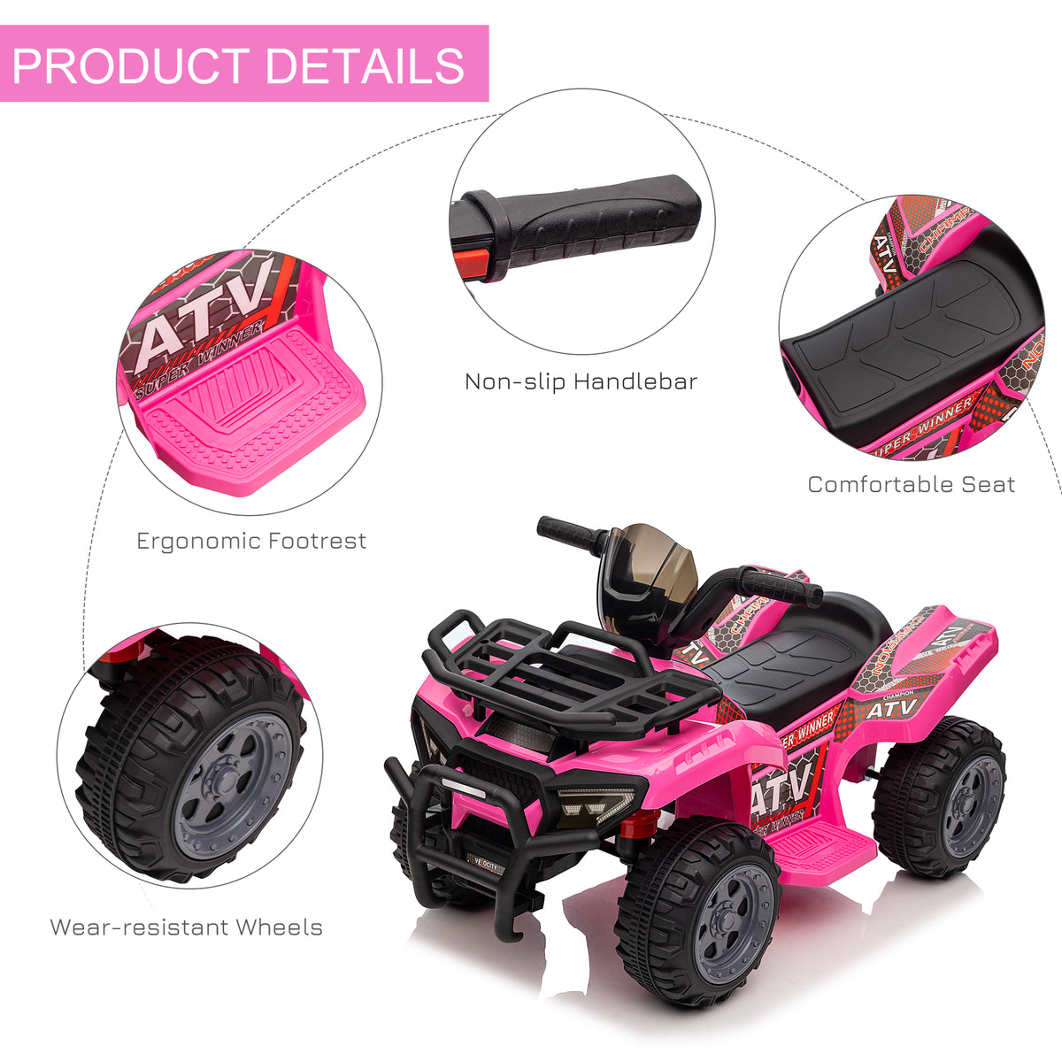 6V Kids Electric ATV Quad Ride-On Four-Wheeler