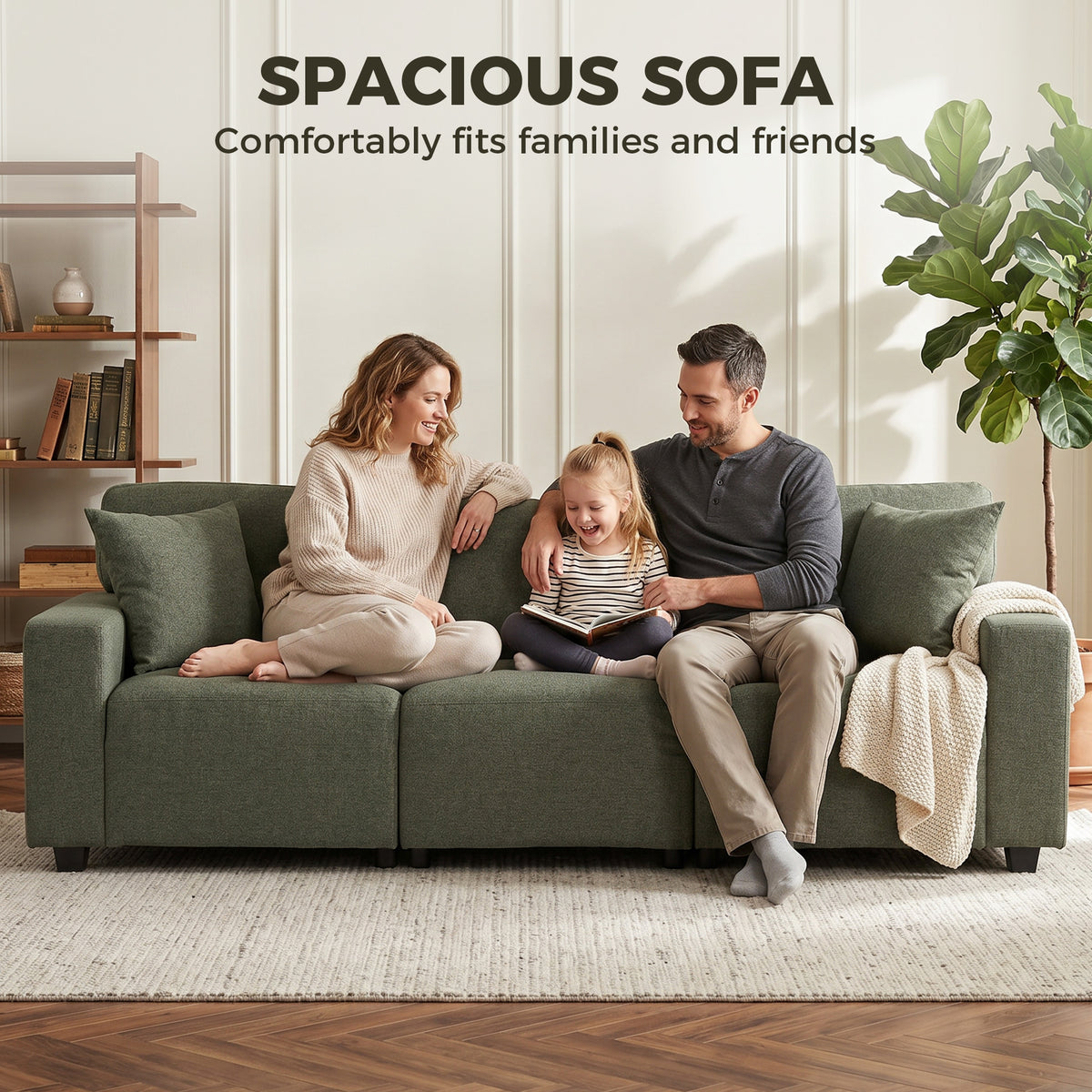 3-Seater Sofa with Side Pockets and Pocket Springs