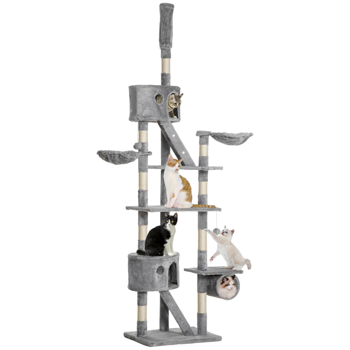 Árbol para gatos multinivel ajustable 240-260 cm