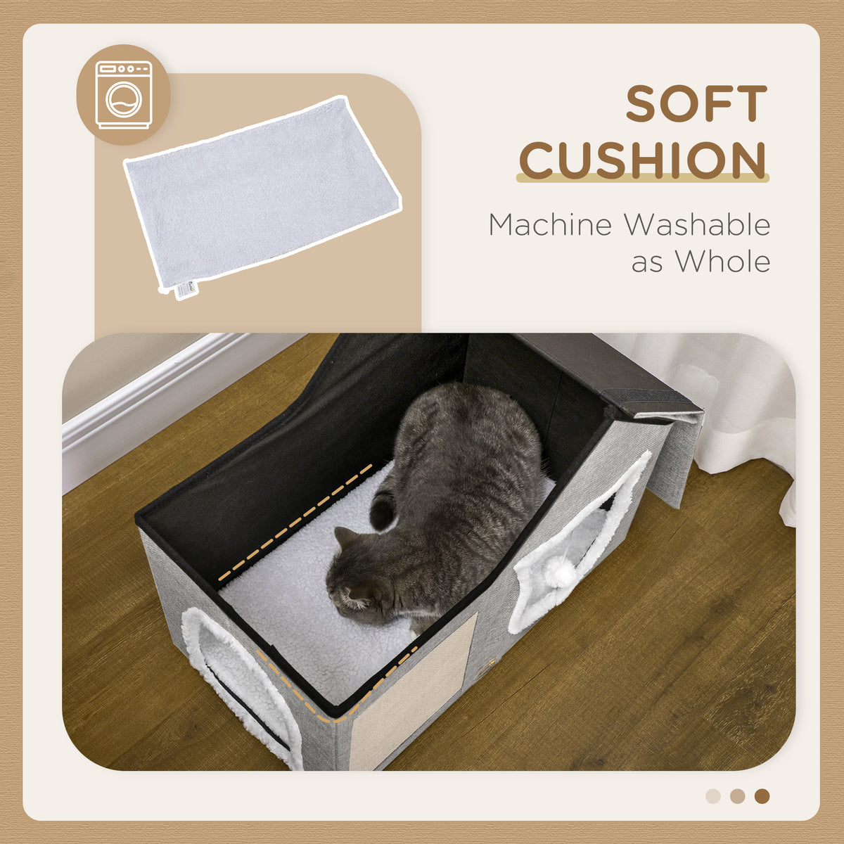 Multi-functional cat cave bed house