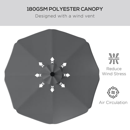 Solar LED Tilting Patio Umbrella 10 x 10 ft