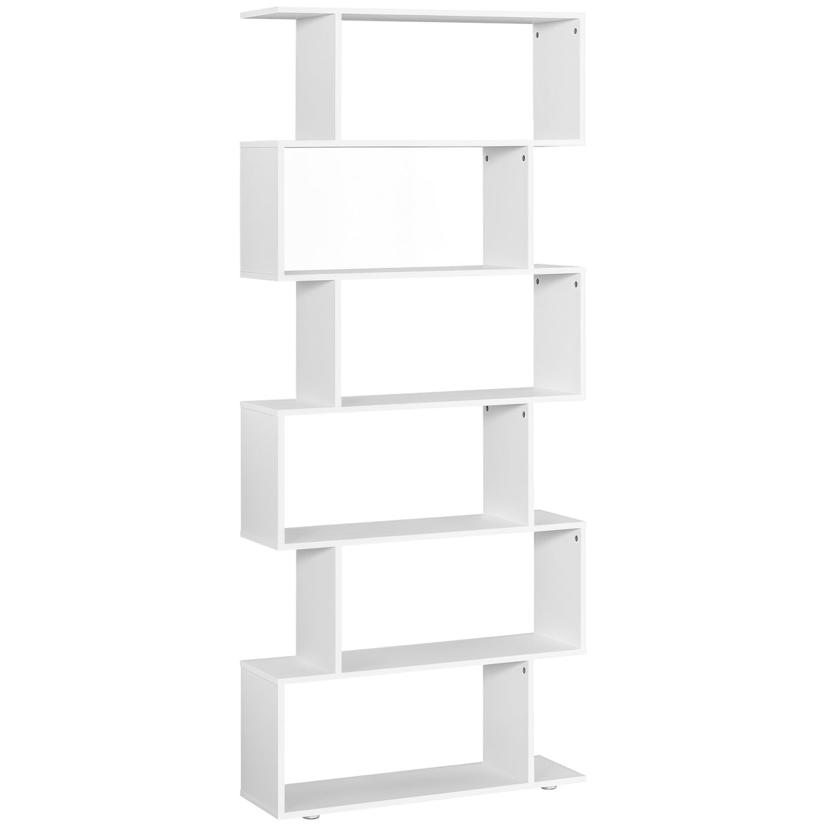Librería moderna en forma de S con 6 estantes