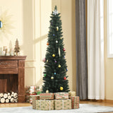 Pino de Navidad artificial delgado de 6 pies con base plegable