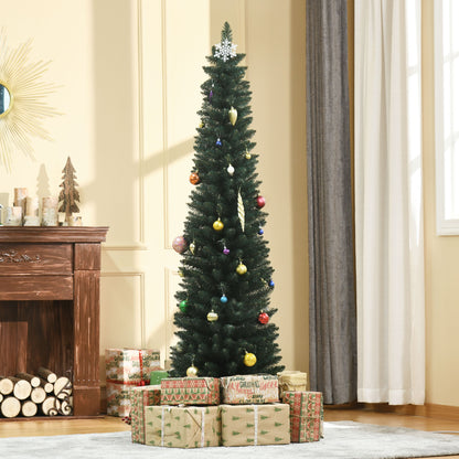 Pino de Navidad artificial delgado de 6 pies con base plegable