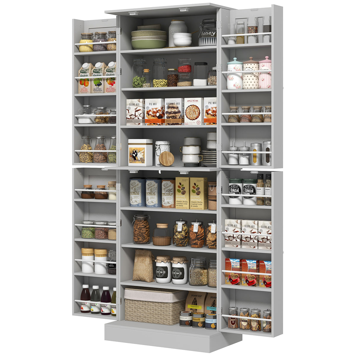 Armario de cocina 8 estantes 4 puertas