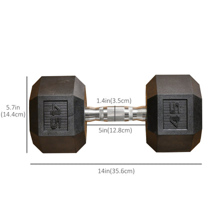 Mancuerna hexagonal de caucho de 45 lb