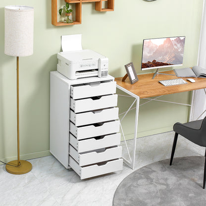 7-Drawer Vertical File Cabinet on Wheels Engineered Wood