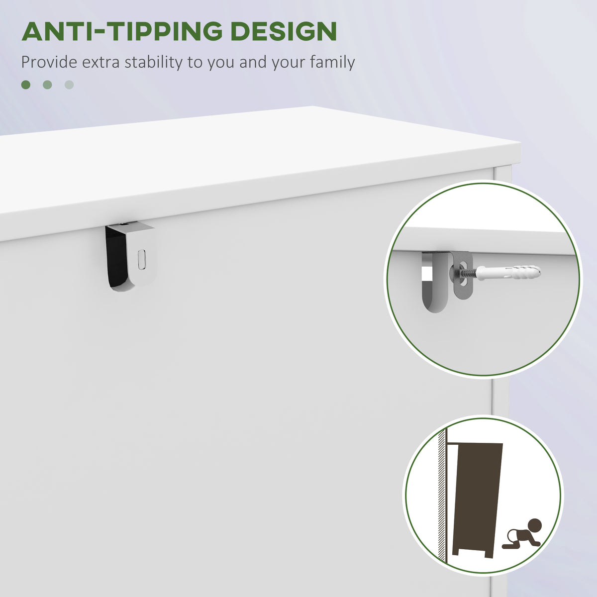 Narrow Shoe Storage Cabinet with 3 Flip Drawers