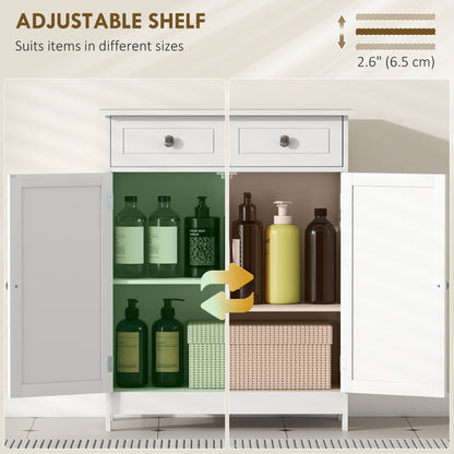 Freestanding bathroom floor cabinet with storage and drawers