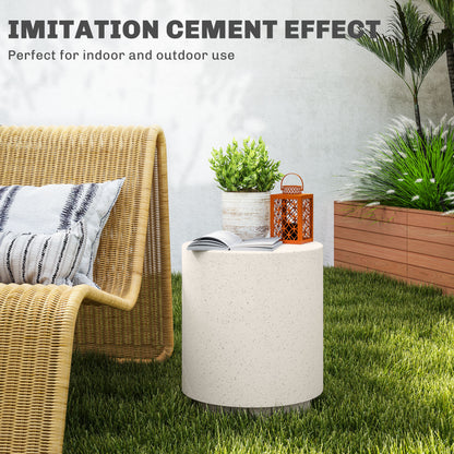 Round terrazzo finish side table