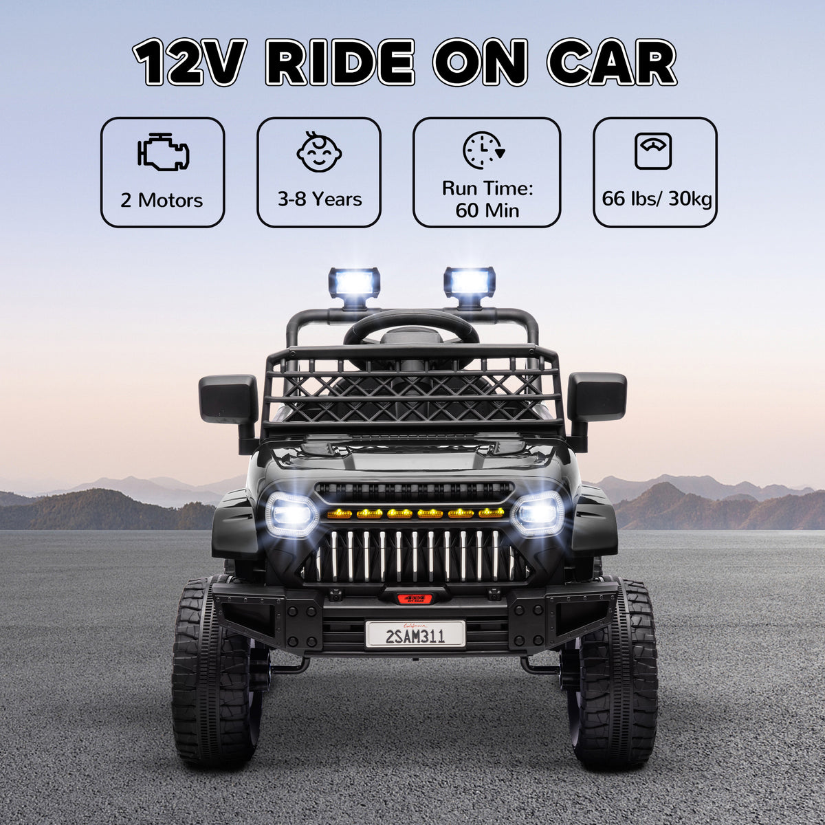 Electric 12V Ride-On Truck for Kids with Remote Control