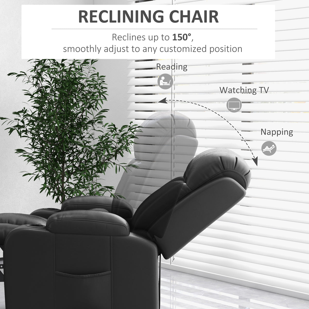 Sillón reclinable y elevador eléctrico de cuero sintético