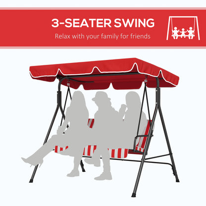 Patio Swing 3 Seater with Adjustable Canopy