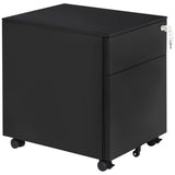 Lockable mobile steel office filing cabinet
