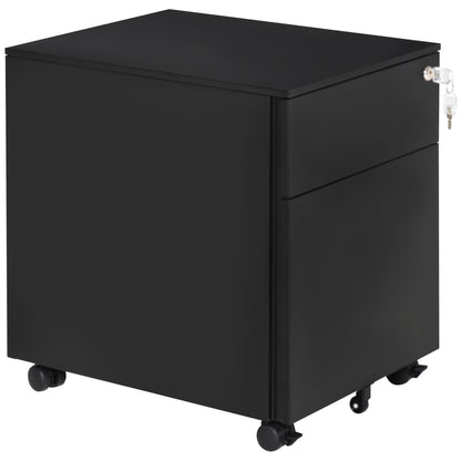 Lockable mobile steel office filing cabinet