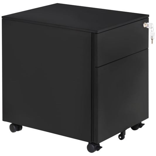 Lockable mobile steel office filing cabinet