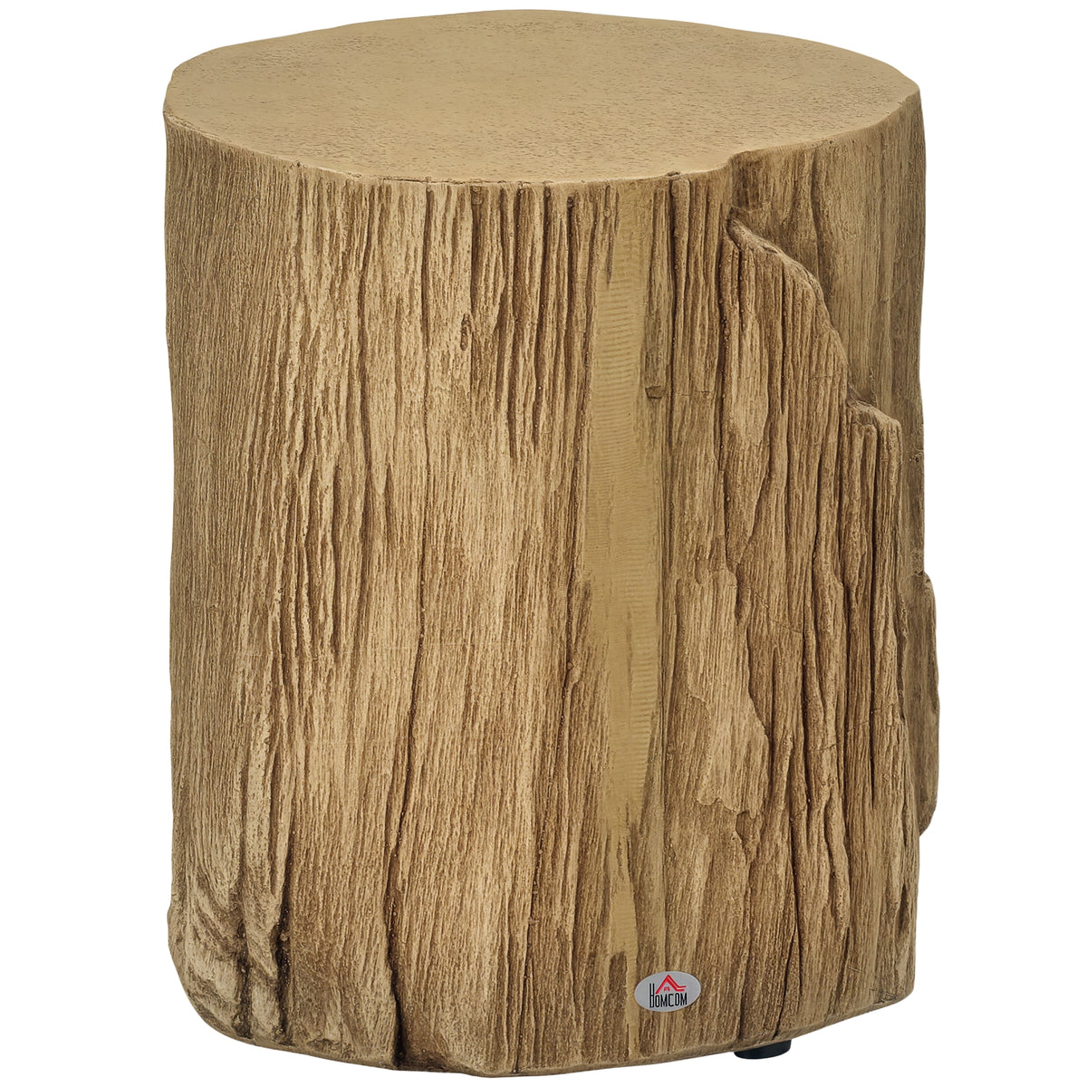 Concrete finish tree stump side table