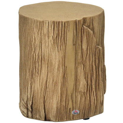 Concrete finish tree stump side table