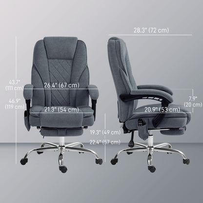 Silla de oficina de masaje reclinable con reposapiés ajustable