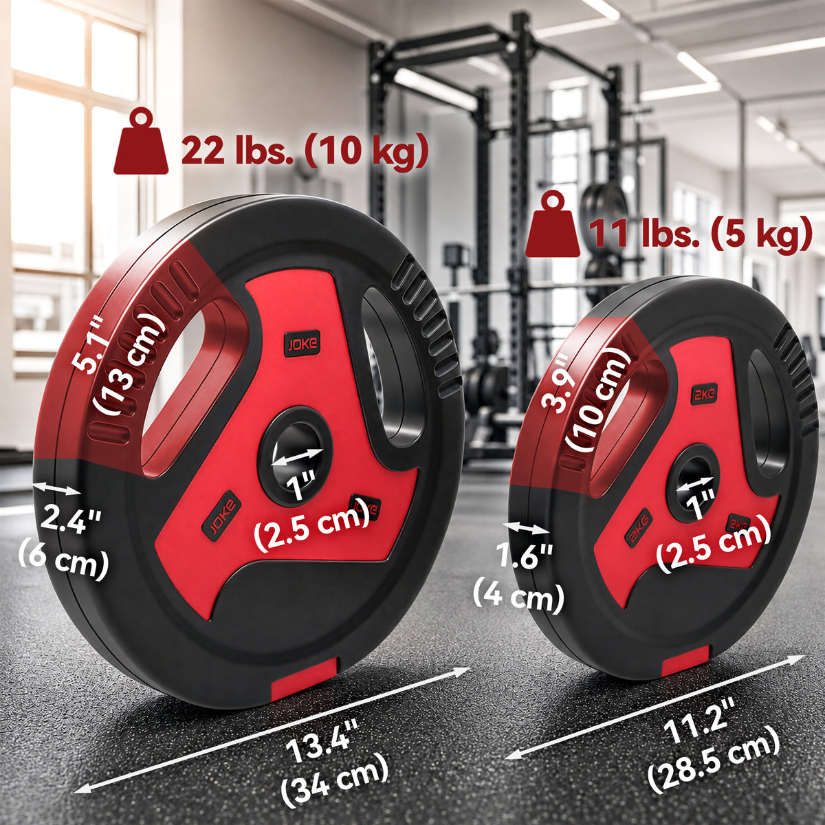 Weight plates set with handles 30 kg — Set of 4