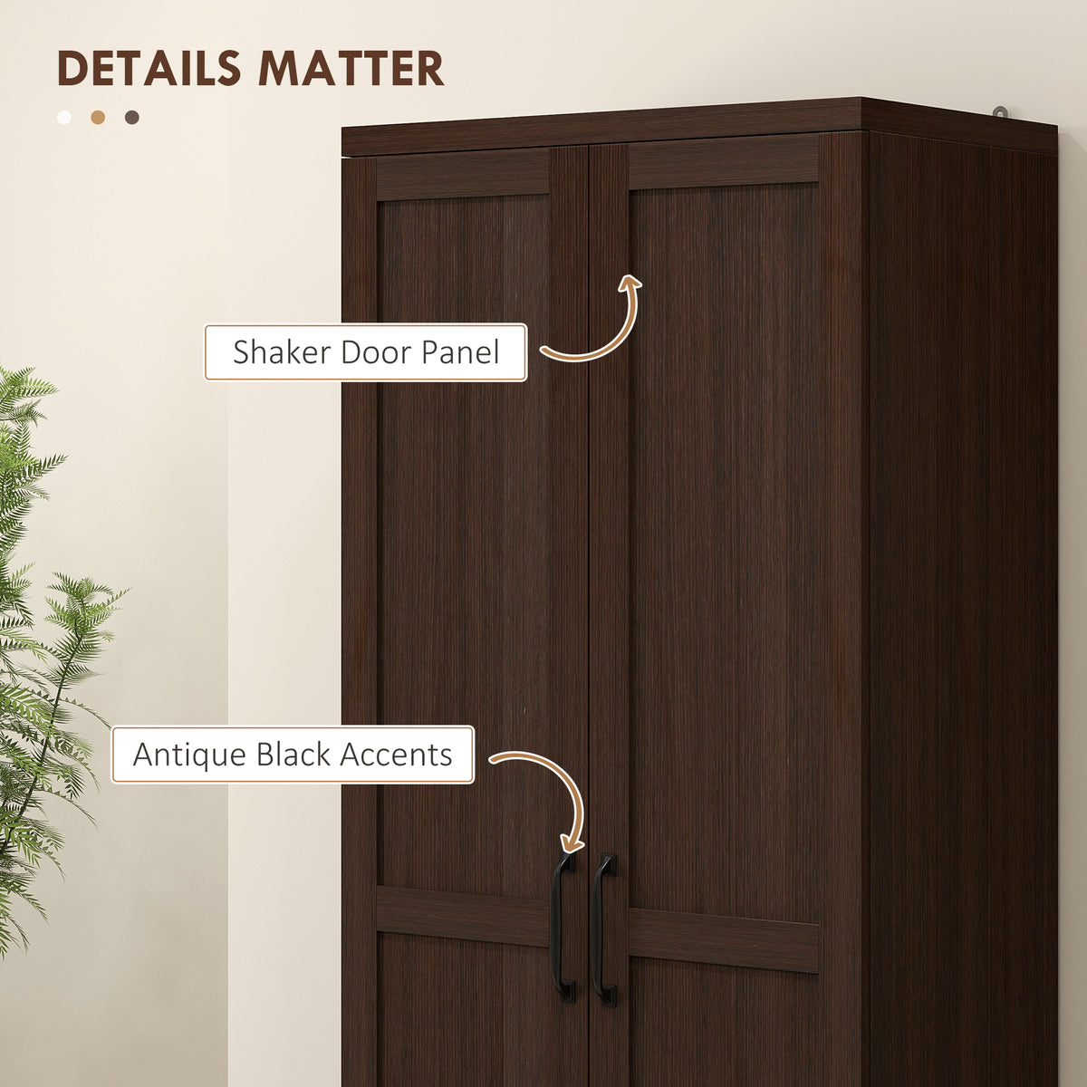 Kitchen Storage Cabinet 5-Tier Adjustable Shelves