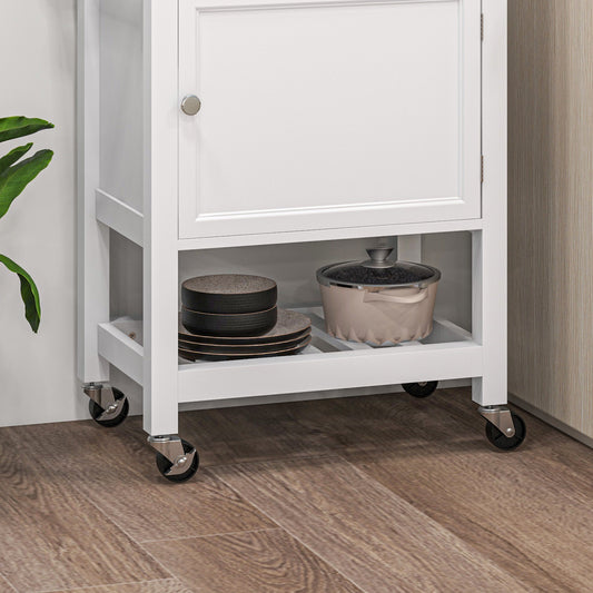 Rolling kitchen island wood cart
