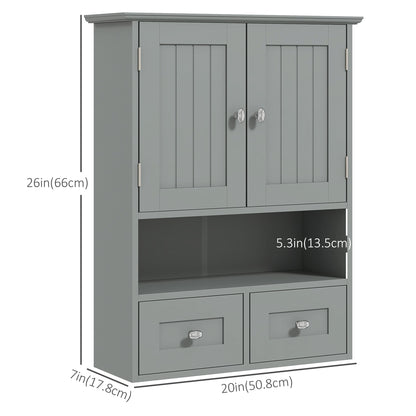 Wall Cabinet Bathroom with Drawers and Open Shelf