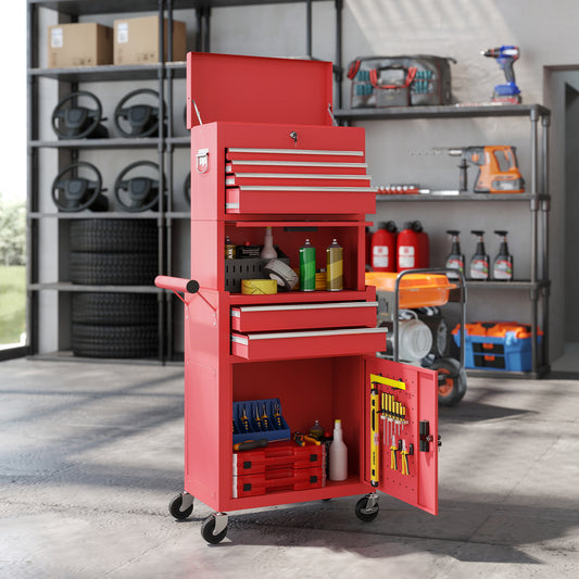 3-in-1 Rolling Tool Cabinet Steel Storage — 60.5 x 33.5 x 131.1 cm