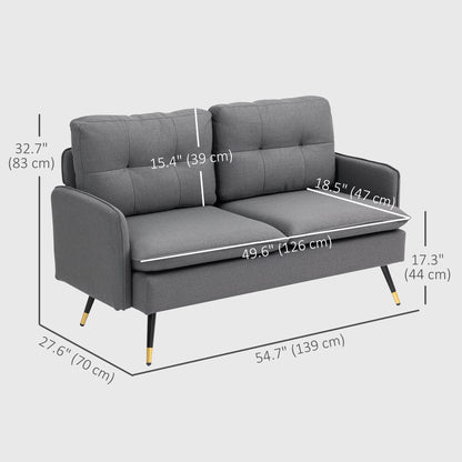 Loveseat Sofa Button Tufted Linen S Spring