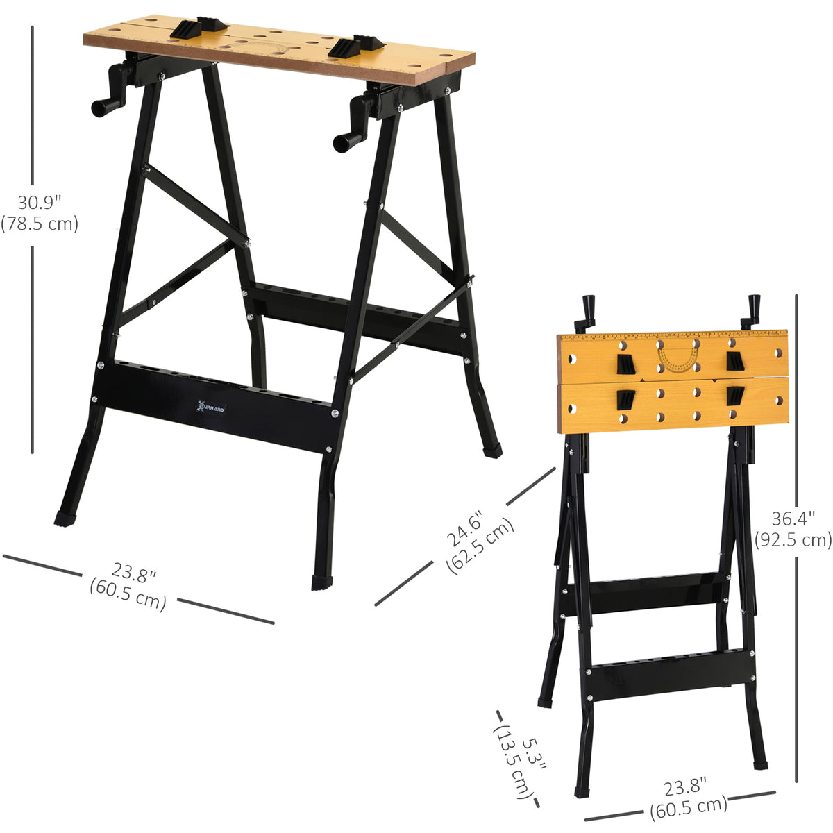 Foldable Work Bench 100 kg Capacity with 4 Adjustable Clamps