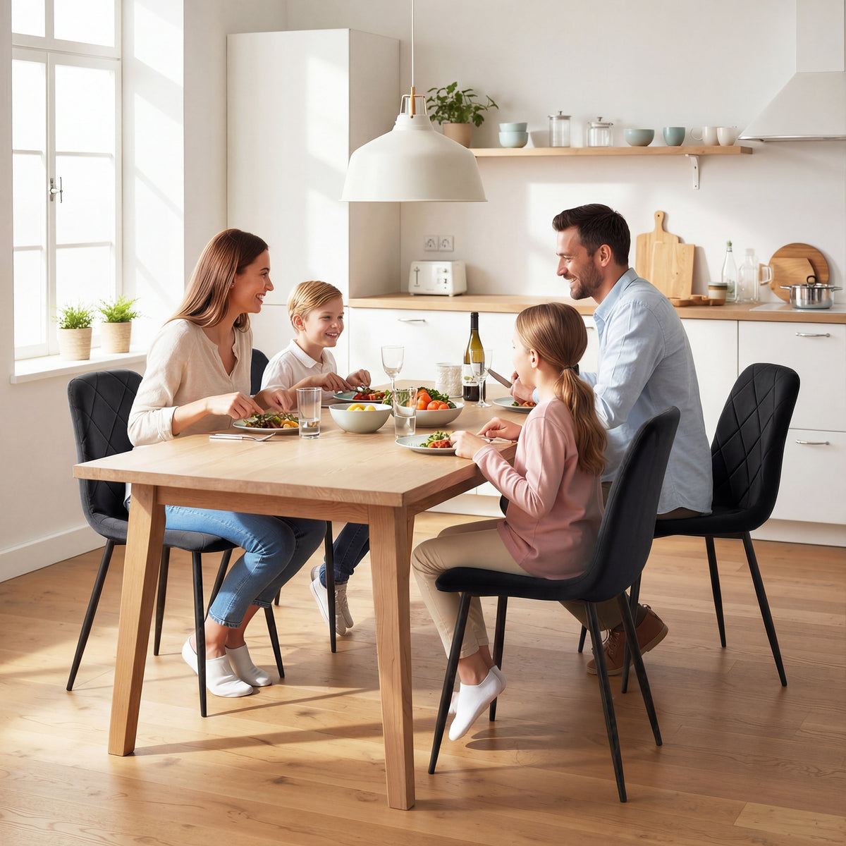 Upholstered dining chairs set of 4