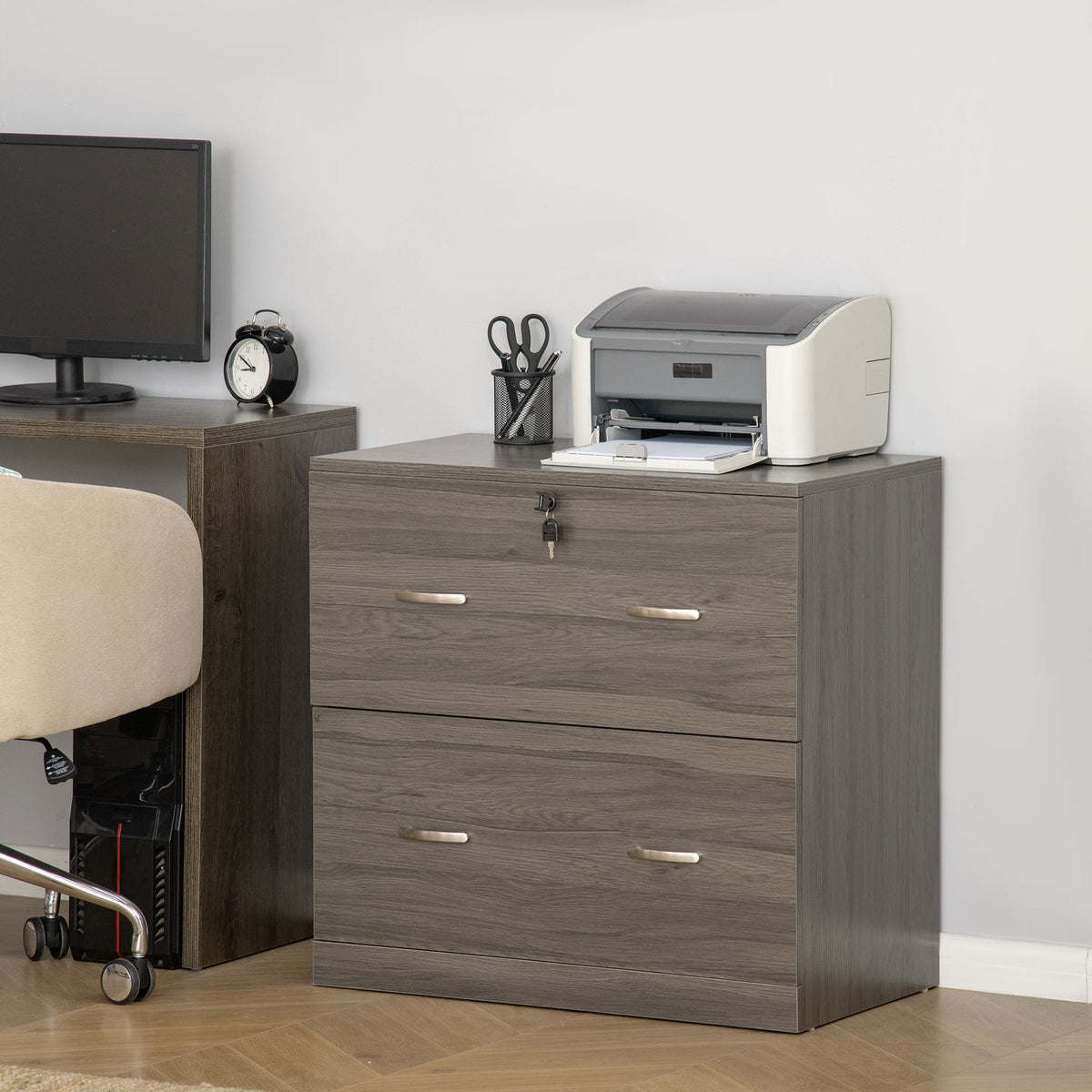 2-Drawer Locking File Cabinet for Letter Size Files