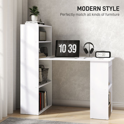 Computer Desk with Built-In Bookshelf 47 in