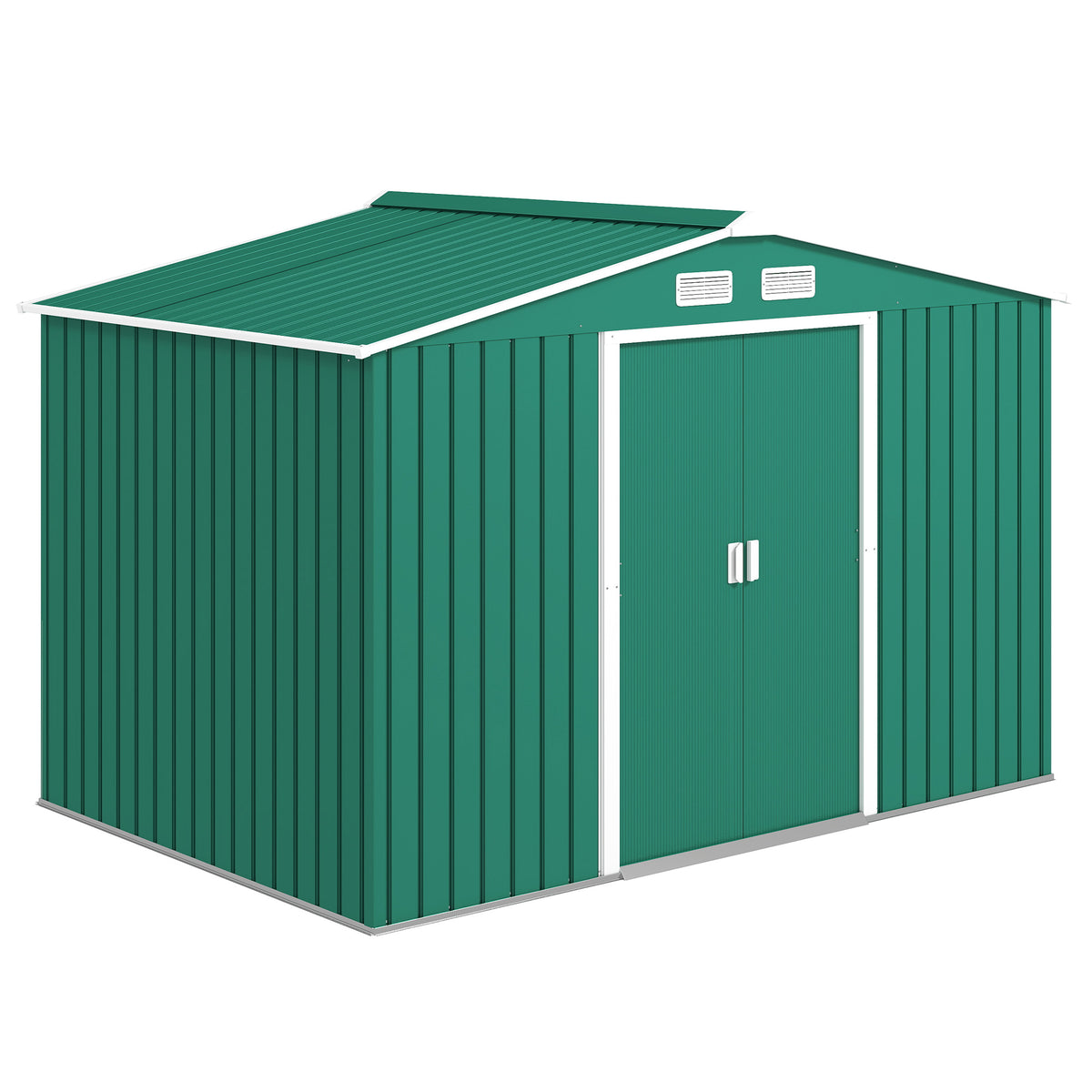 Metal Garden Storage Shed 9.1'x6.4' with Foundation Kit