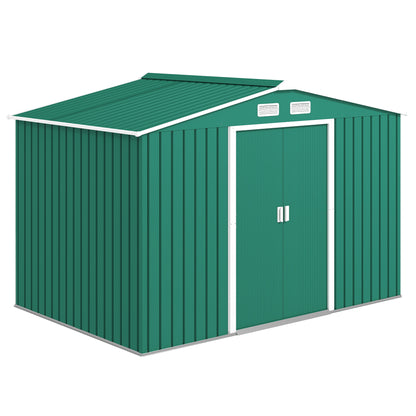 Metal Garden Storage Shed 9.1'x6.4' with Foundation Kit