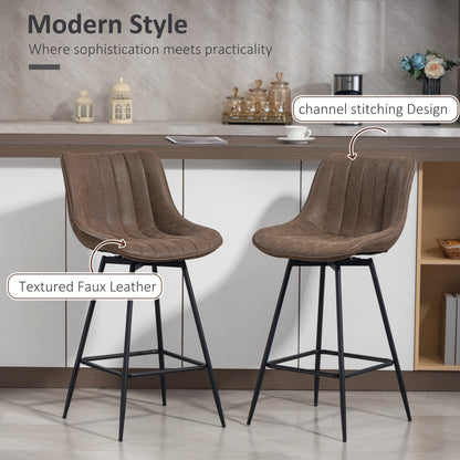 Swivel Bar Stools with Backrest and Footrest
