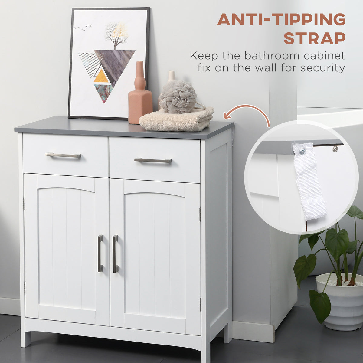 Mueble de baño sobre patas con cajones