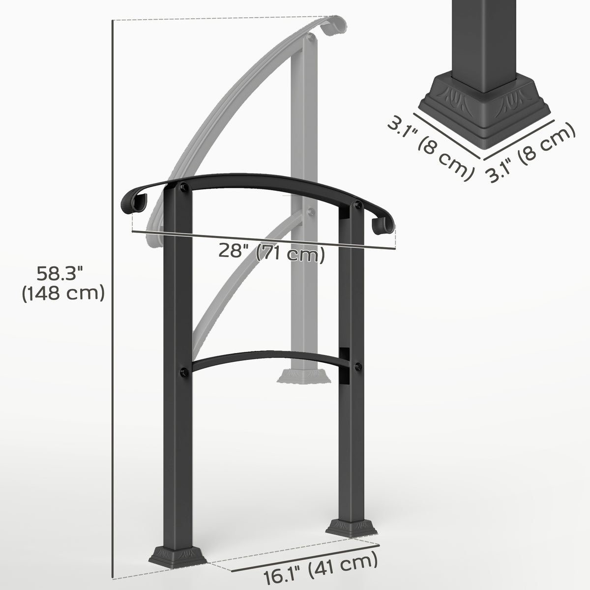 Rampa de escalera ajustable de 1 a 3 peldaños de acero