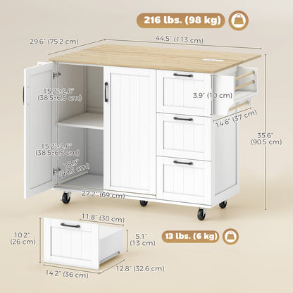 Isla de cocina con tablero abatible y toma eléctrica