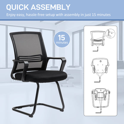 Silla de oficina ergonómica sin ruedas con base de trineo