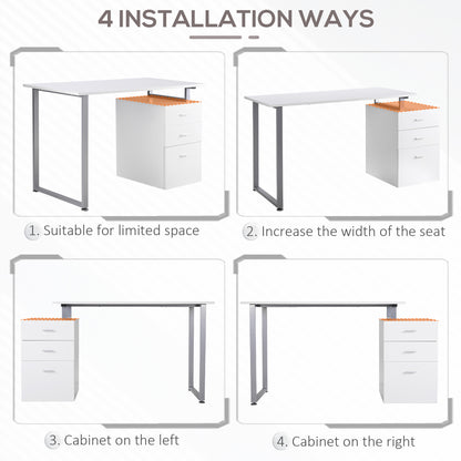 Computer Desk Removable Drawers 47 inches