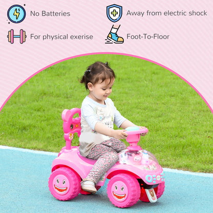 Toddler Push Car with Horn, Lights and Music