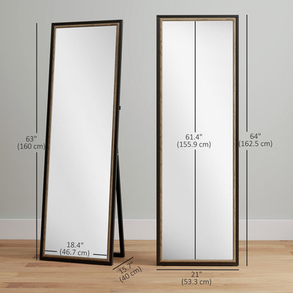 Dual-Tone Rectangle Standing Full Length Mirror