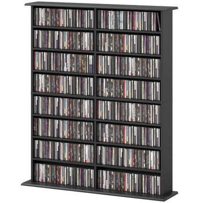 Biblioteca multimedia de 8 niveles y 16 compartimentos ajustables