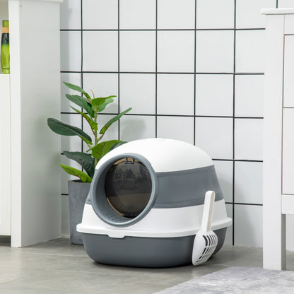 Foldable covered cat litter box