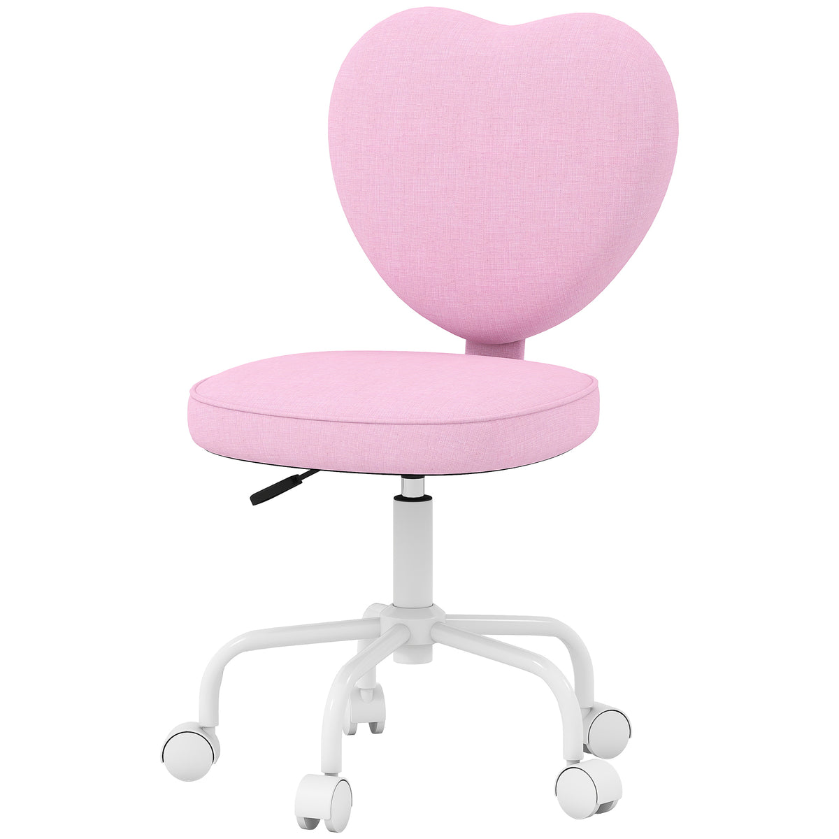 Heart back office chair linen fabric