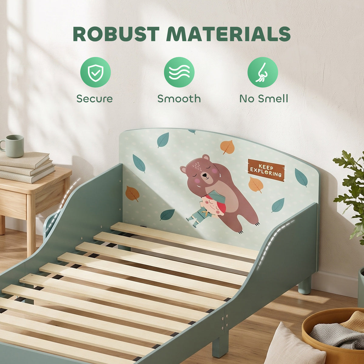 Toddler Bed with Bedside Storage