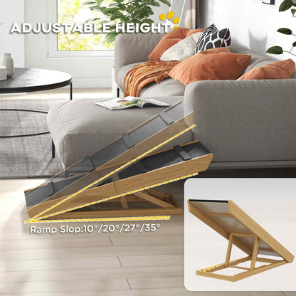 Escalera ajustable para perros de madera de pino