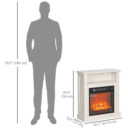27" Electric Fireplace with Mantel and Thermostat