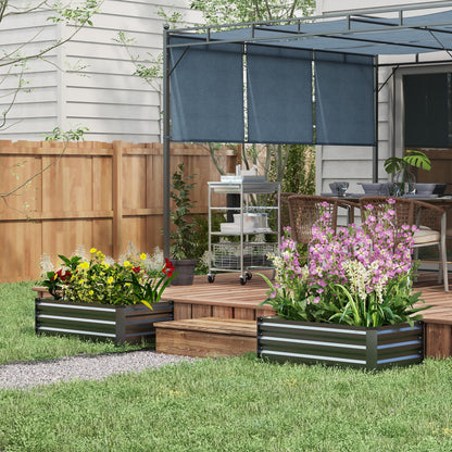 Galvanized Raised Garden Beds Set of 2 Outdoor